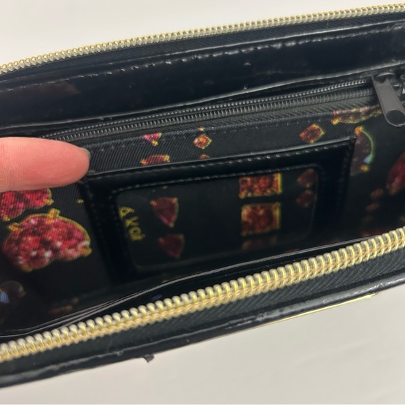 Betsey Johnson womens accordion zip around wallet rose sequins - Picture 6 of 8